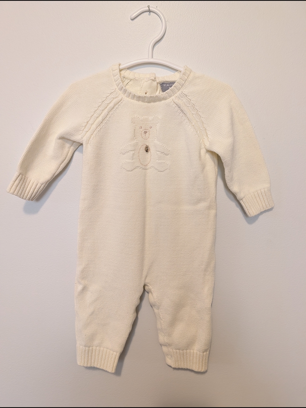 Cream Knit Teddy One-Piece Bodysuit by